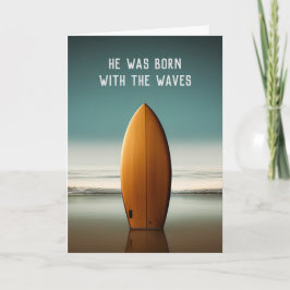 Tarjeta Surfboard En Ocean Beach Por Compasión