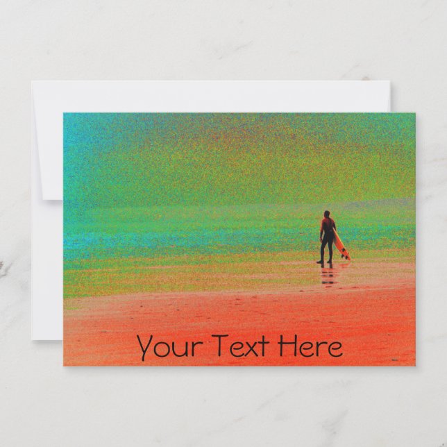 Tarjeta surfer de Cornwall personalizable (Anverso)