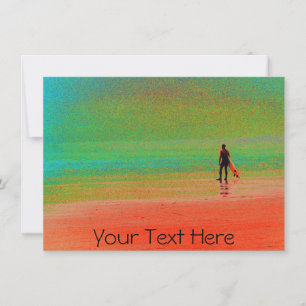 Tarjeta surfer de Cornwall personalizable
