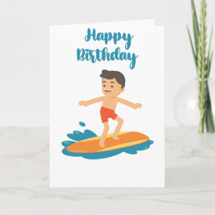 Tarjeta Surfer Dude Happy Birday