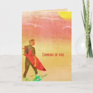 Tarjeta Surfer Dude - Pensando en ti Personalizable