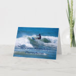 Tarjeta Surfer Happy Birthday Grandson<br><div class="desc">¡Tu nieto es un tipo genial! Puede personalizar el texto en el interior de la tarjeta.</div>