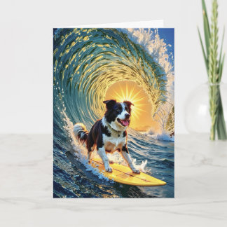 Tarjeta Surfing Border Collie