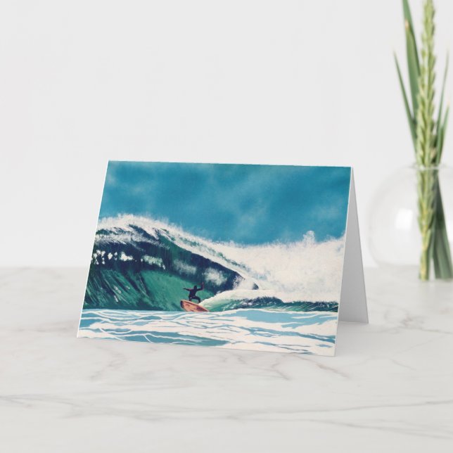 Tarjeta Surfing California Surfer Greet Card Art (Anverso)