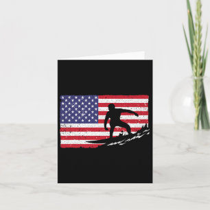 Tarjeta Surfing Cool Para Hombres Mujeres 4 De Julio Bande