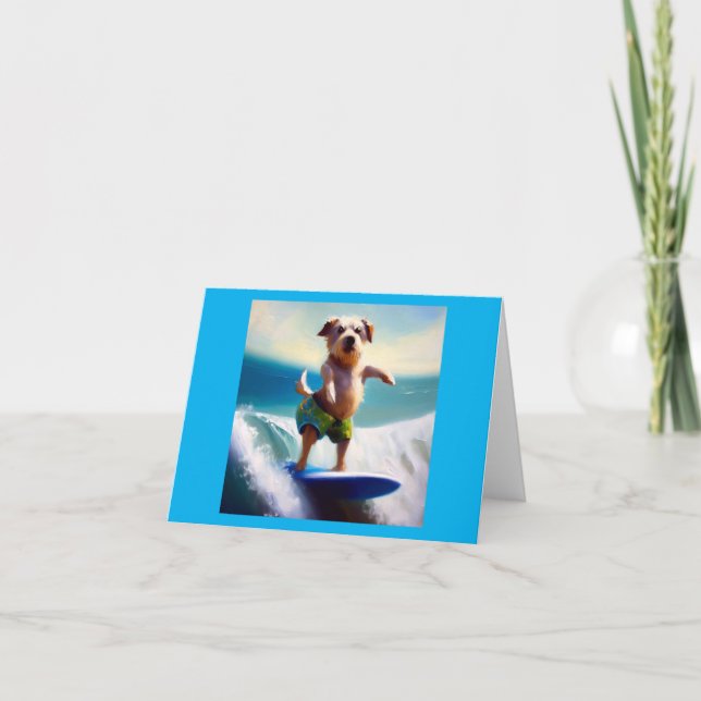Tarjeta Surfing Dog (Anverso)