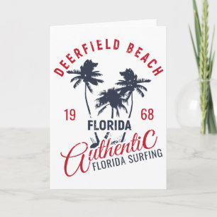 Tarjeta Surfing Florida Deerfield Beach 1968 Vacaciones de