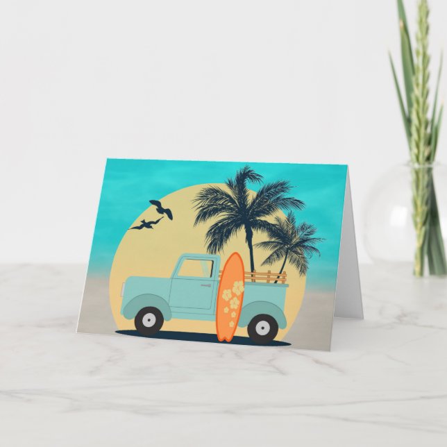 Tarjeta Surfing Retro (Anverso)