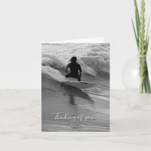 Tarjeta Surfing The Waves Grayscale Thinking Of Card