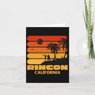Tarjeta Surfing Vintage Rincon Beach California Retro Surf
