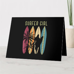 Tarjeta Surfista Chica Surfboard Chicas Surf Oce