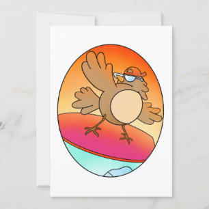 Tarjeta Surfista De Aves De Verano