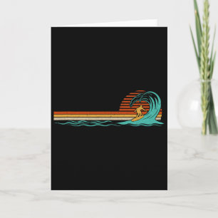 Tarjeta Surfista Ola Vintage Surf Retro Playa