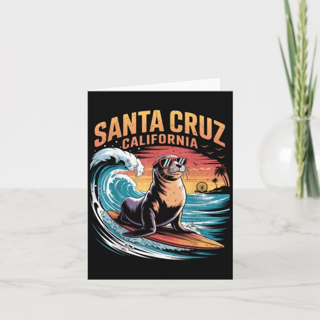 Tarjeta Surfista Surfing 70s 80s Santa Cruz California Ret (Anverso)