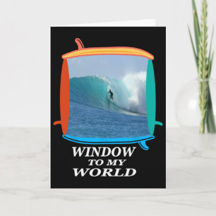 Tarjeta Surfista, Surfing, Olas, Océano, Ventana de tablas