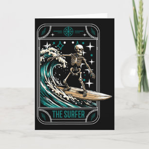Tarjeta Surfista Surfing Patineta - Olas Esqueleto Tarot C