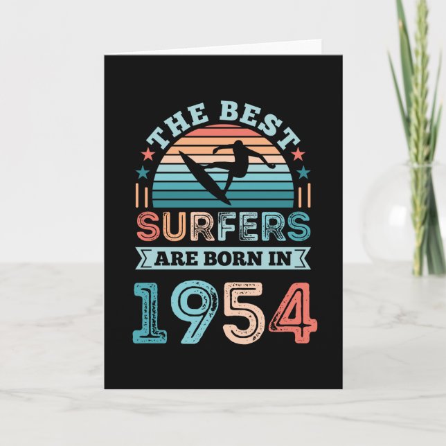 Tarjeta Surfistas nacidos en 1954 70º regalo de cumpleaños (Anverso)