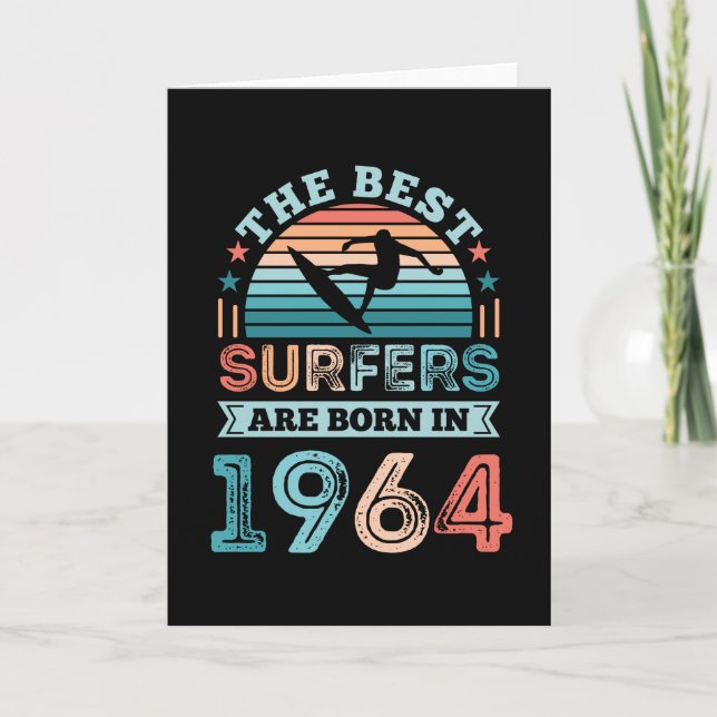 Tarjeta Surfistas nacidos en 1964 60.º regalo de cumpleaño (Anverso)