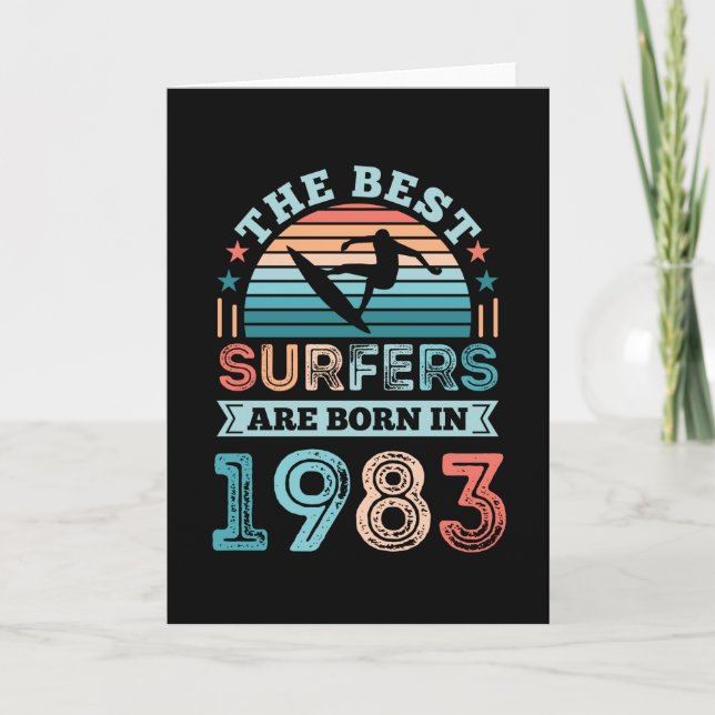 Tarjeta Surfistas nacidos en 1983 40º regalo de cumpleaños (Anverso)