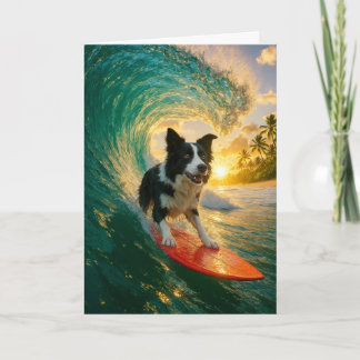Tarjeta Surfs Up Border Collie