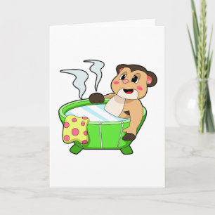 Tarjeta Suricata bañándose en bañera