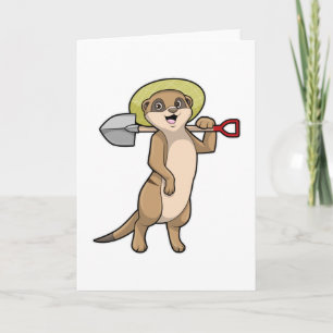 Tarjeta Suricata como granjero con pala