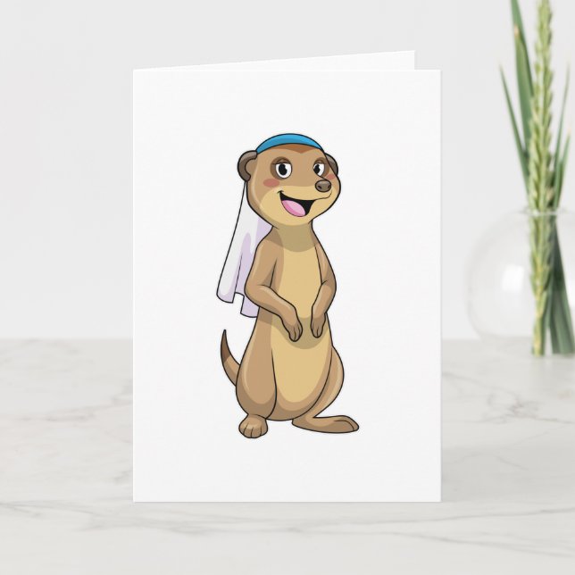 Tarjeta Suricata como Novia con Velo (Anverso)