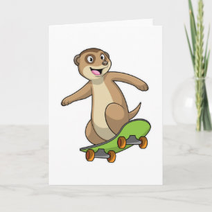 Tarjeta Suricata como patinador con monopatín