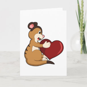 Tarjeta Suricata con Corazón