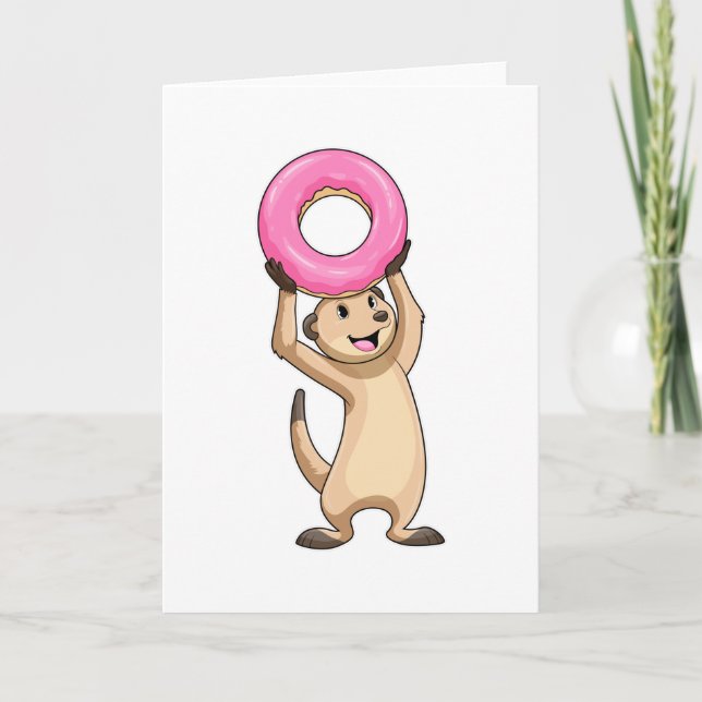 Tarjeta Suricata con Donut (Anverso)