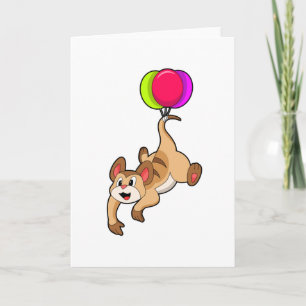 Tarjeta Suricata con globo