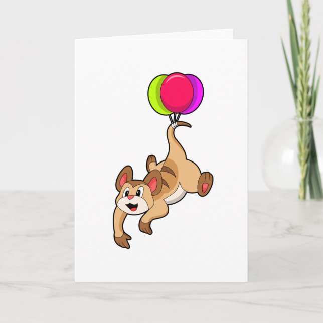 Tarjeta Suricata con globo (Anverso)
