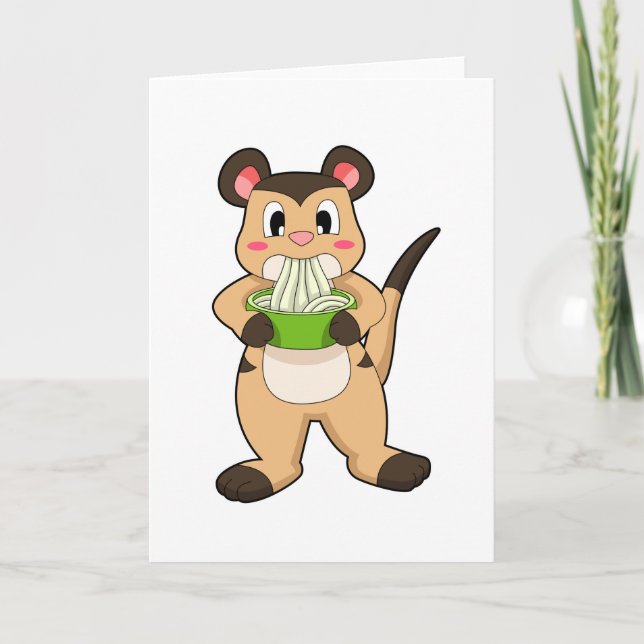 Tarjeta Suricata con Ramen (Anverso)