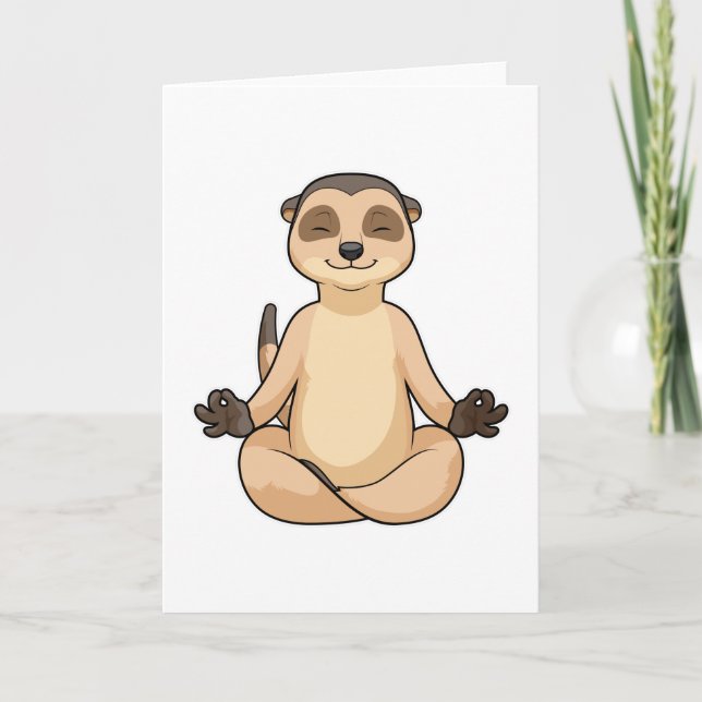 Tarjeta Suricata en meditación de yoga (Anverso)