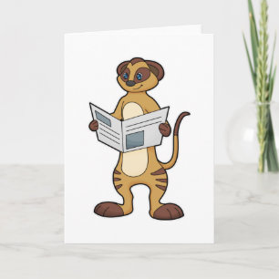 Tarjeta Suricata leyendo un periódico