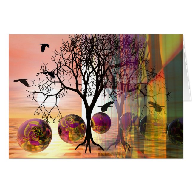 Tarjeta surrealista del otoño (Anverso (Horizontal))