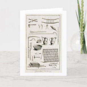 Tarjeta Surtido de herramientas que cultivan un huerto,