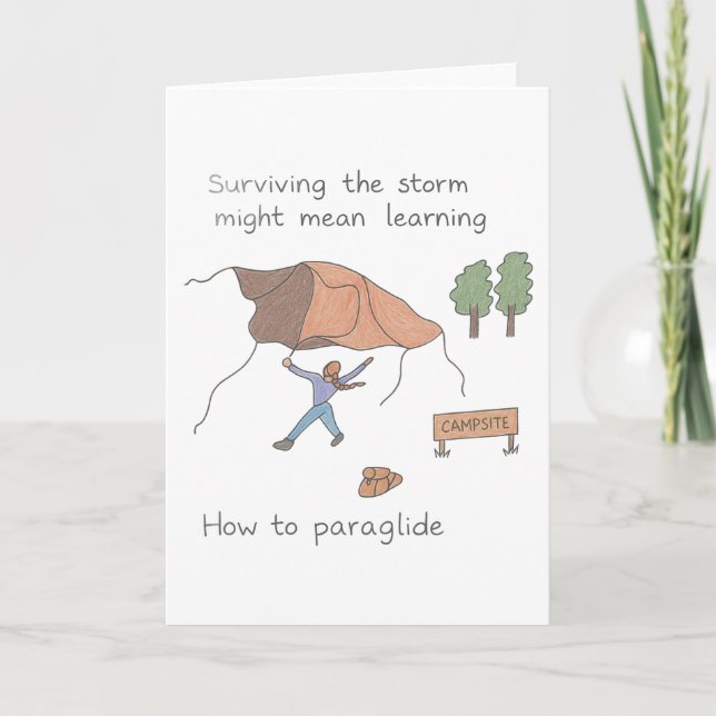 Tarjeta "Surviving the Storm - Paraglide Edition" (Anverso)