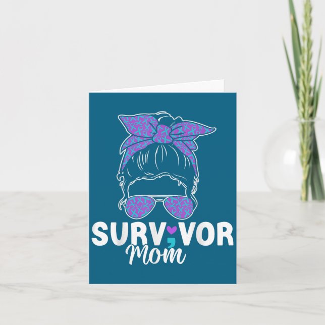 Tarjeta Survivor Mom - Semicolon Suicide Prevention Awaren (Anverso)