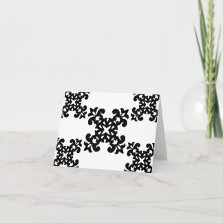 Tarjeta Sus Chicas de damasco blanco y negro con estilo de