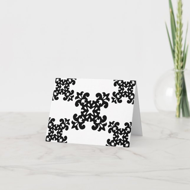 Tarjeta Sus Chicas de damasco blanco y negro con estilo de (Anverso)