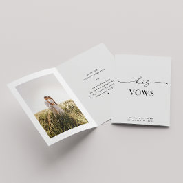 Tarjeta Sus votos | Novio de boda fotográfica minimalista