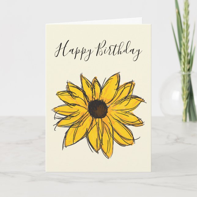 Tarjeta Susan de ojos negros Flower Yellow y Brown Birday (Anverso)