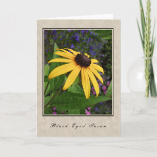 Tarjeta Susan observada negro - serie floral