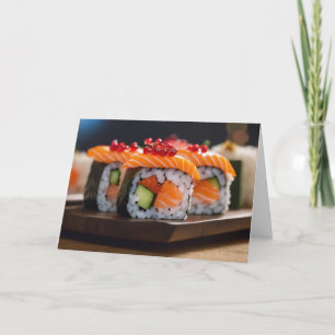 Tarjeta sushi bokeh