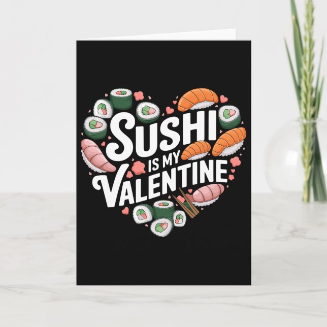Tarjeta Sushi Es Mi San Valentín Comida Japonesa Sashimi V (Anverso)