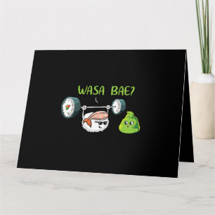 Tarjeta Sushi Wasabi Kawaii anime de los juegos de palabra