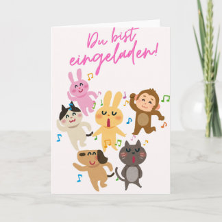 Tarjeta Süße Einladungskarte Du bist eingeladen! mit tanze