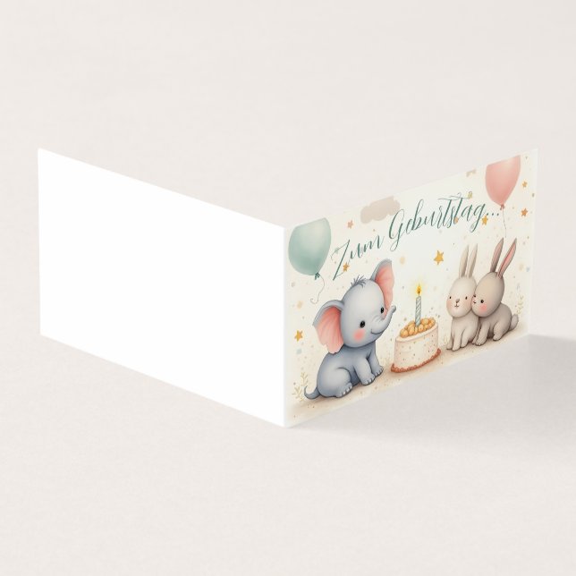 Tarjeta Süßer Geburtstagsgruß mit Tierfreunden (Exterior)
