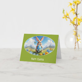 Tarjeta Süßer Osterhase in Landschaft - 